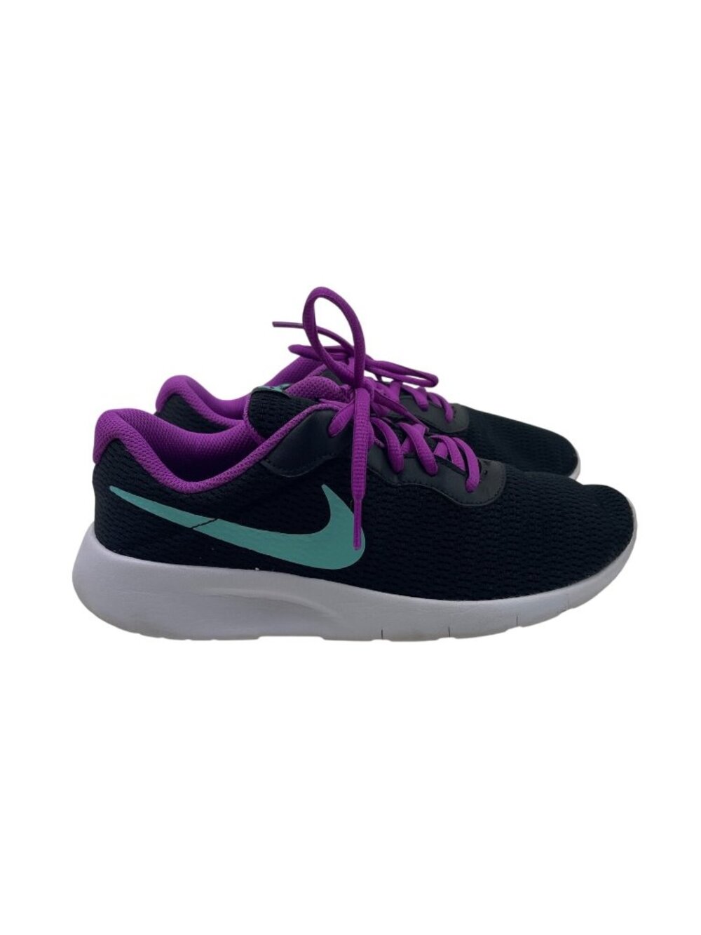 Nike Youth Tanjun Shoes Black/Hyper Purple Size 6Y Lightweight Athletic Sneakers - Picture 2 of 9
